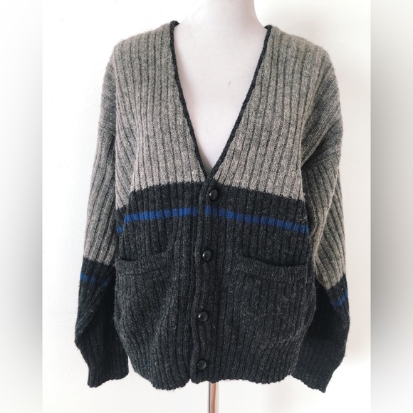 Vintage 80s Yves Saint Laurent Wool Cardigan / Vintage YSL Sweater - Picture 9 of 11